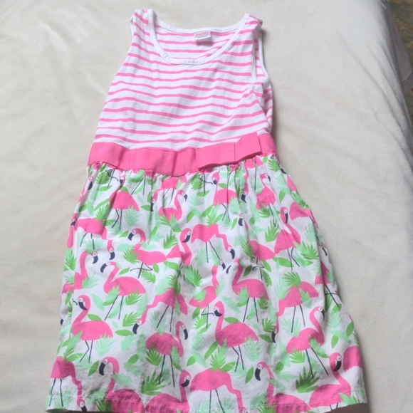 Gymboree girls flamingo dress, size 7.